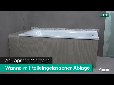 Wannendichtband MEPA Aquaproof - Montage Badewanne mit teileingelassener Ablagefläche
