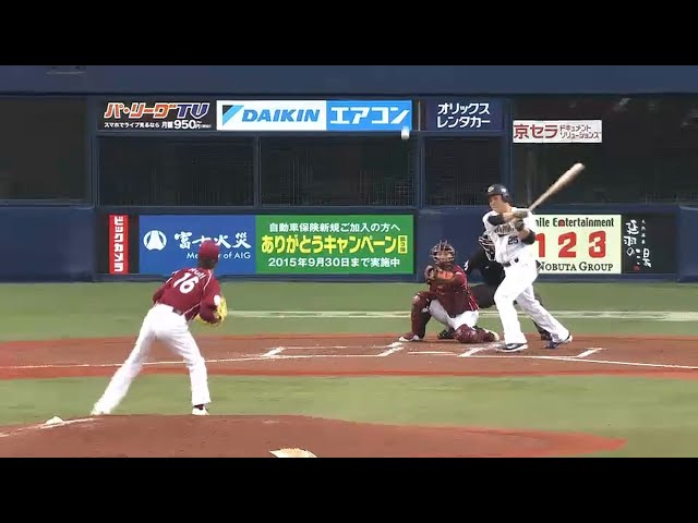 【1回裏】4連打で逆転に成功!! バファローズ・竹原 センターへきっちりタイムリー 2015/5/13 Bs-E