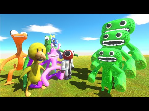 Rainbow Friends Attack Diffezent Size Jumbo Josh - Animal Revolt Battle Simulator