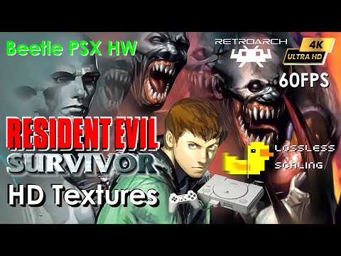 Resident Evil Survivor HQ HD PS1 Textures  | Beetle PSX HW | 4K 60FPS Lossless Scaling Frame Gen