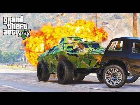 GTA 5 APC TANK CRASHES COMPILATIONS - POLICE CHASE - DESTRUCTION