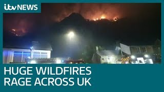 Wildfires ravage UK following hot weekend weather | ITV News