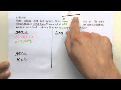 Zinsrechnung  Kapital berechnen