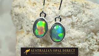 Gold Earrings, Green Earrings, Opal Stud Earrings - Australian Opal Direct | Worldwide Shipping