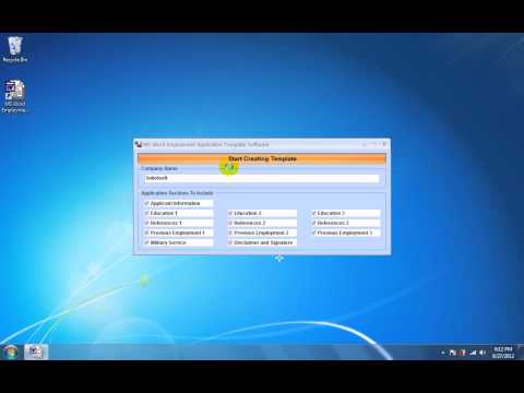 MS Word Employment Application Template Software