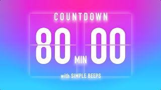 80 Minutes Timer Flip Clock Countdown / Beep Every 10 Sec 🦩
