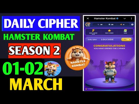 Hamster Kombat Dev Game Daily Cipher 1 March | Hamster Kombat Daily Cipher Code | Daily Combo