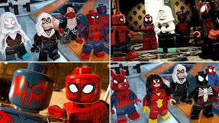 All Spider-Man Across the Spider-Verse Characters in LEGO Marvel Super Heroes 2 Cutscenes