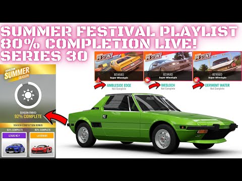 Thumbnail for FORZA HORIZON 4-SUMMER FESTIVAL PLAYLIST 80% Completion-FIAT X1/9-SERIES 30-PERCENT BREAKDOWN by Fiat x1/9