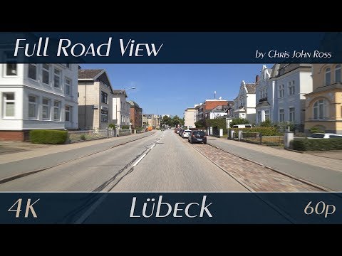 Lübeck, Germany: St. Jürgen - Kronsforder Allee - 4K (UHD/2160p/60p) Autofahrt / Car Ride Video