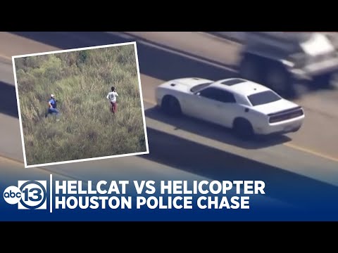Dodge Hellcat Outruns Chopper in Houston Police Chase! Driver Almost Makes it