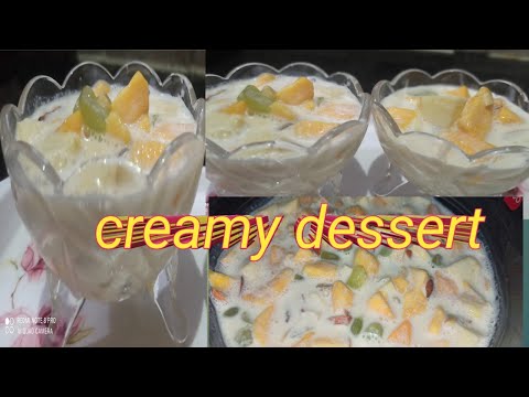 Very tasty &Very simple Creamy fruit&nut dessert recipe.....