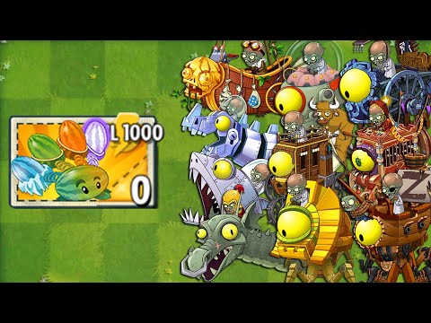 100% Team PULT Plants LEVEL 1000 Attack All Final Boss Fight! - Plants vs Zombies 2 Mod