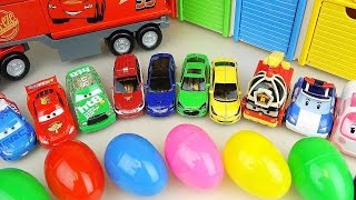 Cars Truck and Surprise eggs with Robocar Poli carbot car toys