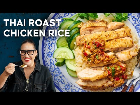 Thai Roast Chicken Rice in 30 Minutes: Crispy Skin, Garlicky Rice & Spicy Nam Jim Sauce