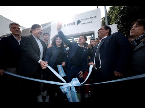 Con Katopodis y Ghi, Kicillof inauguró un edificio escolar en Morón y condenó el plan “insensible” de Milei