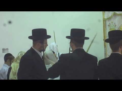 Hallel with Lulav Sukkot 5774 with the Tolna Rebbe in new Shul in Jerusalem, Israel!