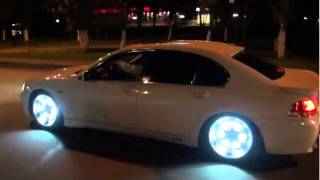 Cool car! BMW with neon Rims!