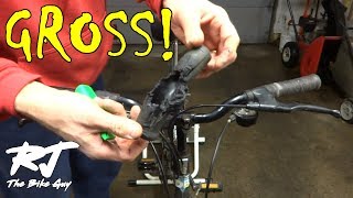 Replacing The Nastiest Grossest Mountain Bike Handlebar Grips I Have Ever Seen