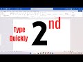 How To Write 2nd in MS WORD 2023