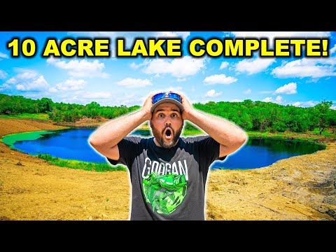 My 10 ACRE Lake at the Abandoned RANCH is COMPLETE! (Launched the Boat)
