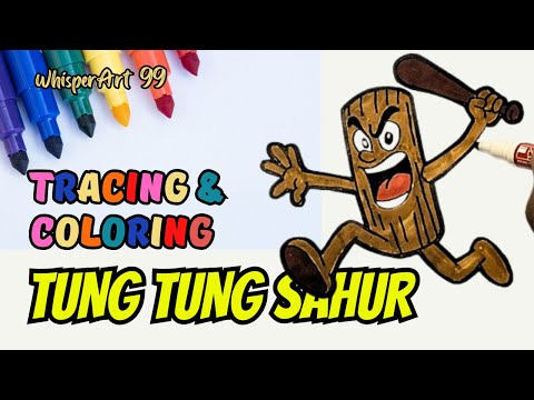 🎬 “Satisfying Tracing and Coloring Cartoon ‘Tung Tung Sahur’ | Relaxing Viral Art”