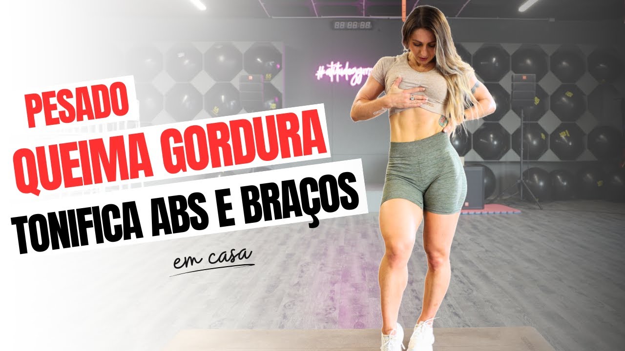 Treino Pesado para Definir Cintura e Braços em casa - 30 min.