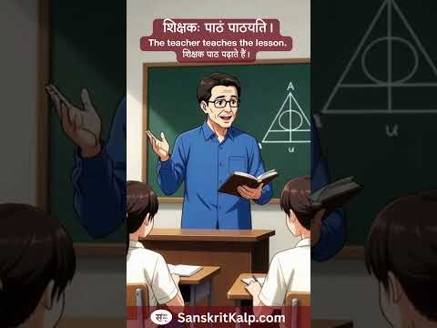 The teacher teaches the lesson
