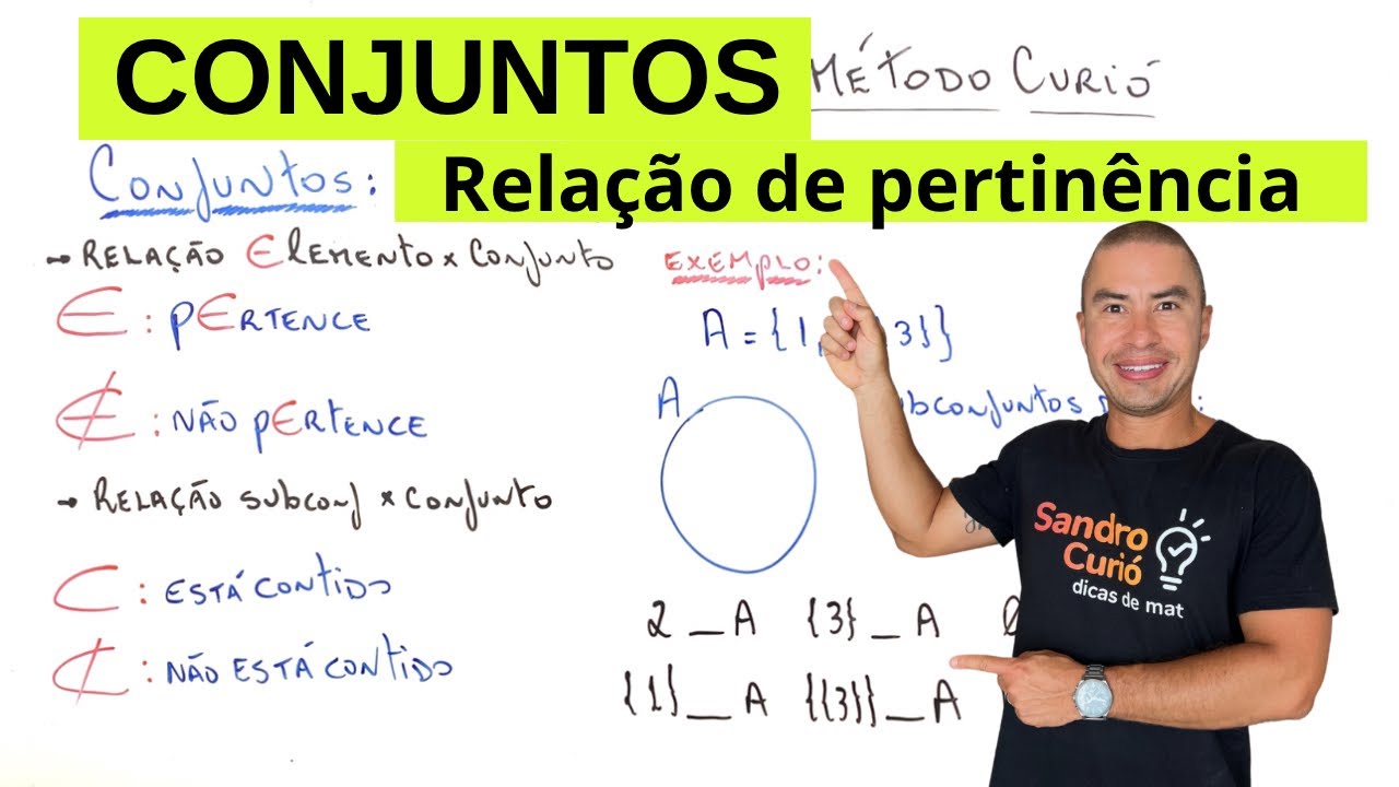 CONJUNTO | PERTENCE E NÃO PERTENCE | ESTÁ CONTIDO E CONTÉM