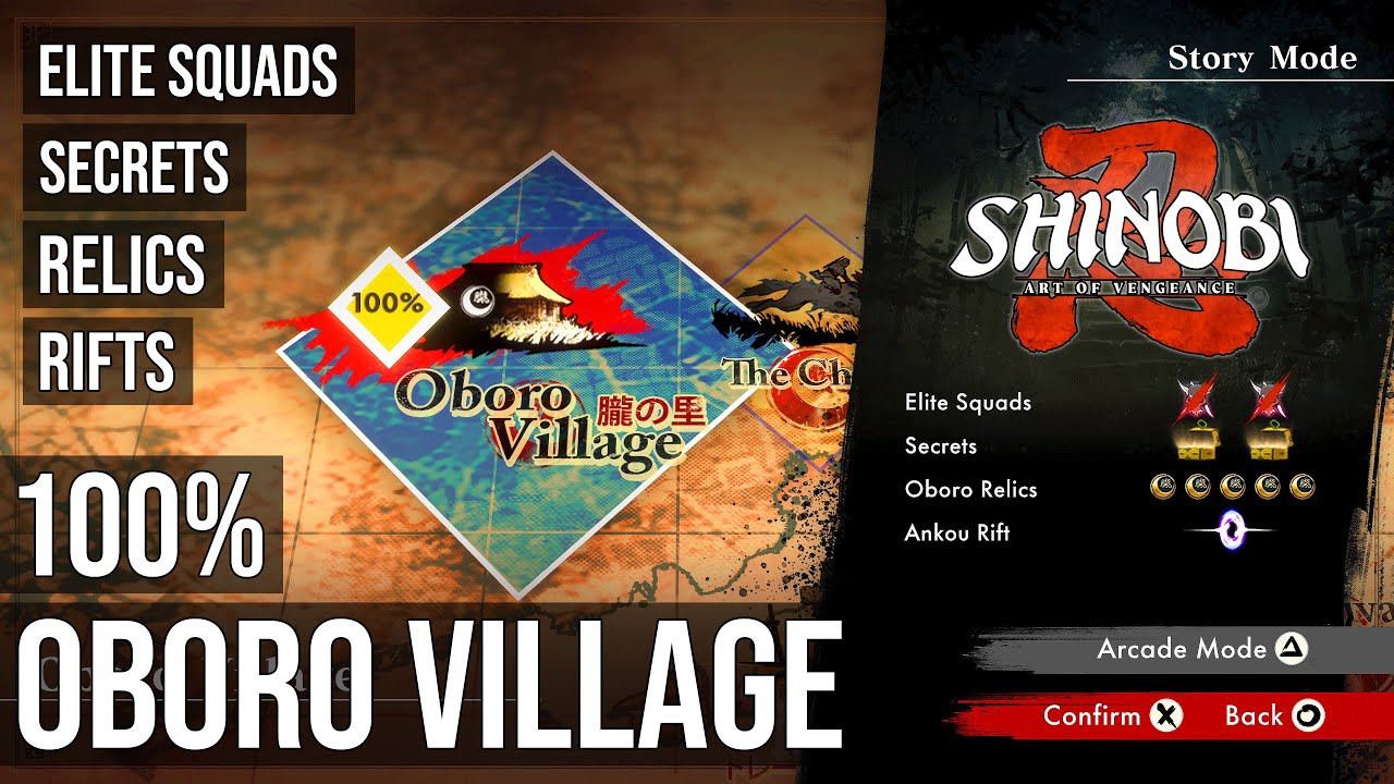 SHINOBI: Art of Vengeance - Oboro Village - All Collectibles (Secrets, Squads, Relics, Rift)