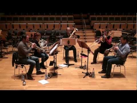 Stockholm Chamber Brass rehearsing  Per Mårtensson´s new piece