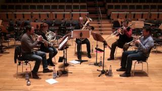 Stockholm Chamber Brass rehearsing  Per Mårtensson´s new piece