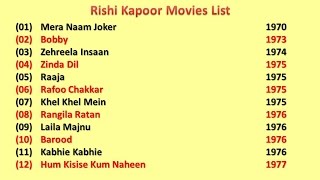 Rishi Kapoor Movies List