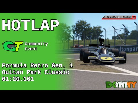 Hotlap | MoonieGT Discord | AMS2 | Formula Retro Gen. 1 | Oultan Park Classic | 01:20.161