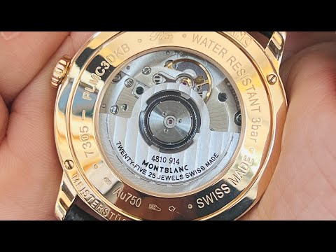 Revisão Đồng hồ vàng 18k nguyên khối MONTBLANC moonphse relógios 111185 e montblanc 112535