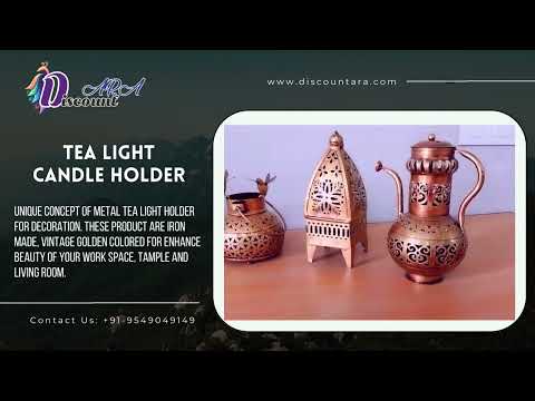 Iron discount ara round lota with stand t light holder