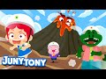 Volcano Adventure | Adventure Songs for Kids | Preschool Songs | JunyTony