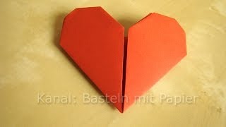 Herz Falten - Anleitung für Origami Herz - Geschenkideen basteln mit Papier - DIY Muttertag -  ❤