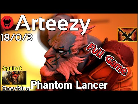 Arteezy plays Phantom Lancer!!! Dota 2 Full Game 7.22