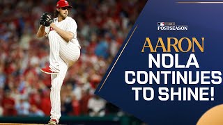Aaron Nola continues to DOMINATE! 6 SHUTOUT innings in Game 2 of the NLCS!