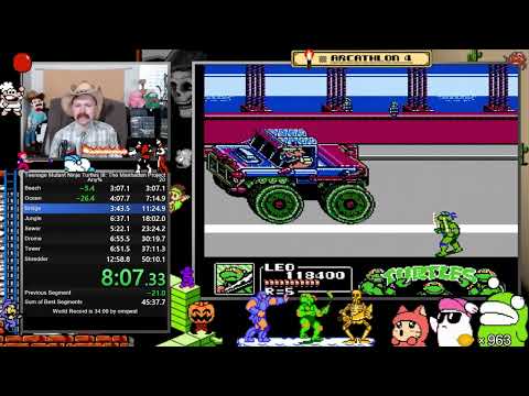 Teenage Mutant Ninja Turtles III: The Manhattan Project (NES) speedrun in 45:31 by Arcus