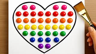Painting a Perfect HEART from Dots | Easy Acrylic Painting Techniques