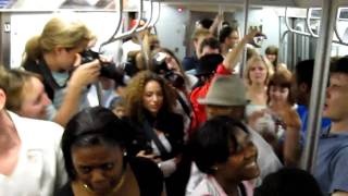 Party in the NYC&#39;s train in memory of Michael Jackson - 1