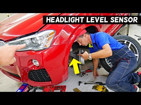 WHERE IS HEADLIGHT LEVEL SENSOR ON CAR WITH SELF LEVELING HEADLIGHTS