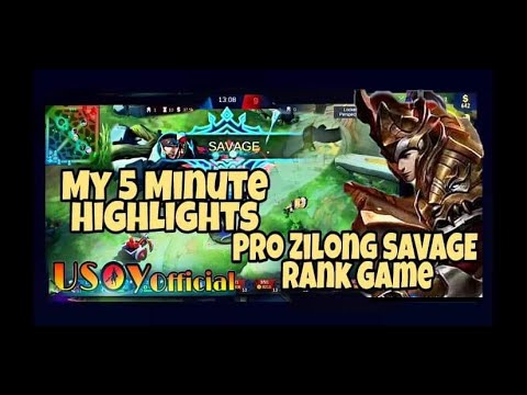 MY 5 MINUTE HIGHLIGHTS PRO ZILONG SAVAGE RANK GAME | #12 MLBB