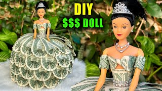 HOW TO MAKE A MONEY BARBIE DOLL (DIY QUINCEAÑERA GIFT) || Lucykiins
