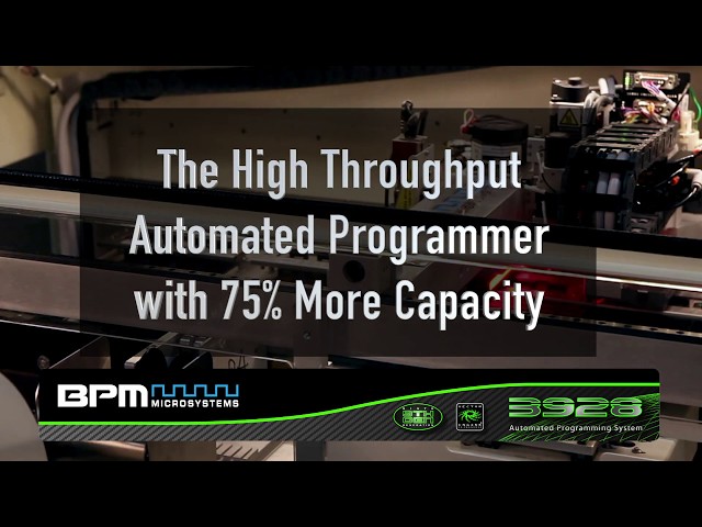 The 3928: The Small Footprint/High Throughput Automated Programmer with up to Seven Sites/28 Sockets
