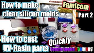 How to make clear silicone molds part 2 How to cast UV-Resin parts quickly (Famicom)