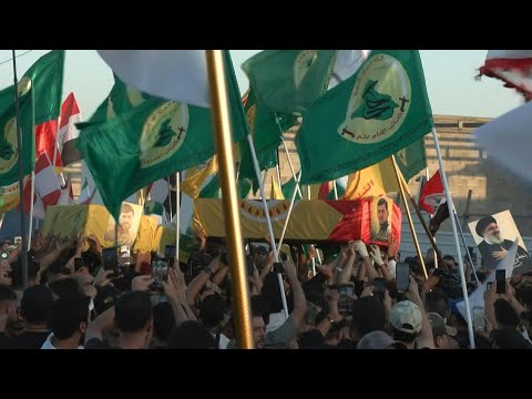 Funeral in Baghdad of ex-bodyguard of slain Hezbollah leader killed in Israeli strike in Iran | AFP