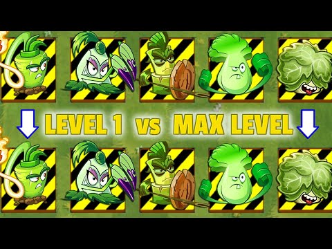 PvZ 2 All BOXING Plants Level 1 vs All BOXING Plants Max Level - Plants vs Zombies 2